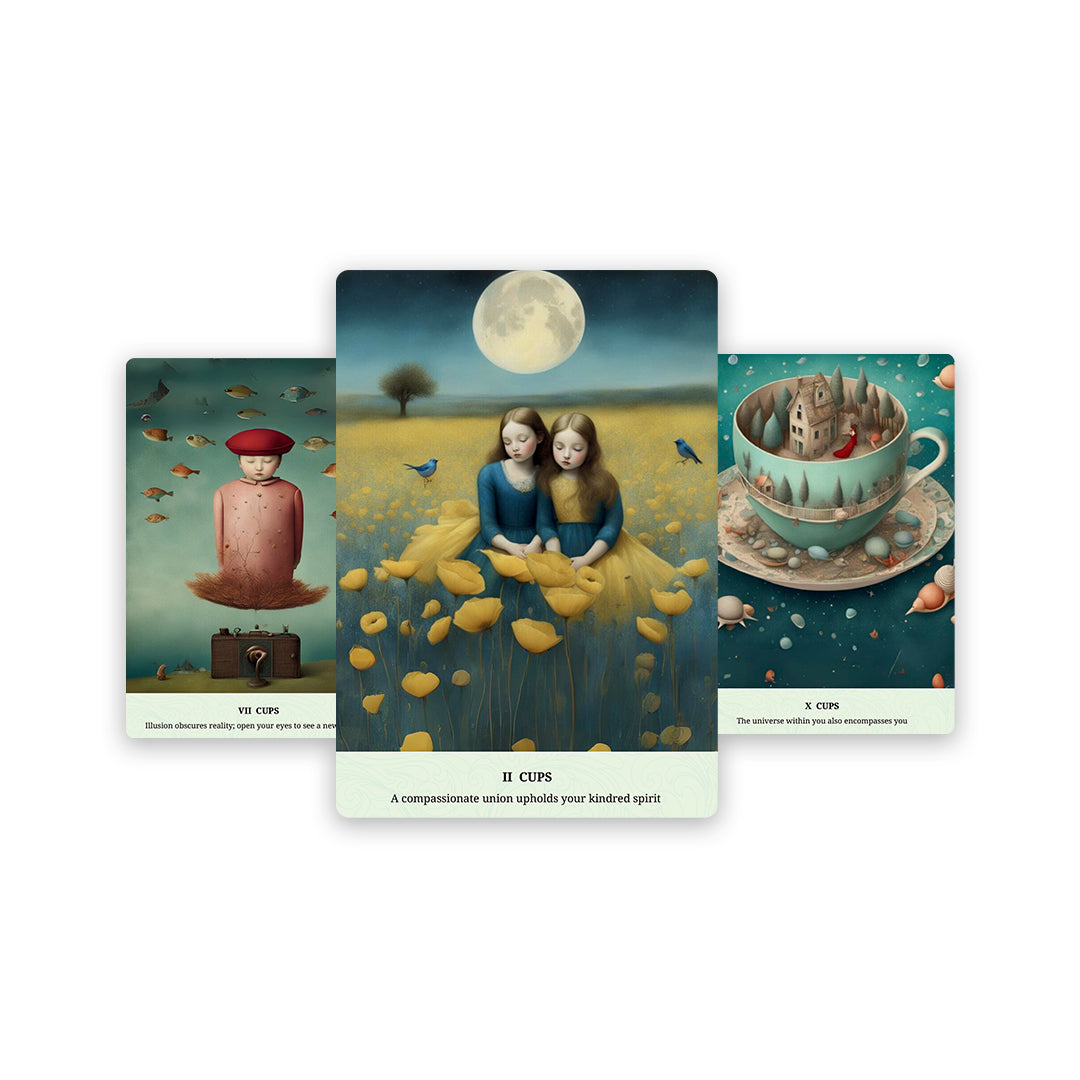 Being heartbroken is a perplexing experience, often leaving us with limited mental and intellectual resources to navigate the grief. Much like reaching for a first aid kit to address physical wounds and stop the bleeding, this deck is crafted with the same intention –to bring you solace and support during challenging times, akin to a “Patch and Go First Aid Kit” for the heart.