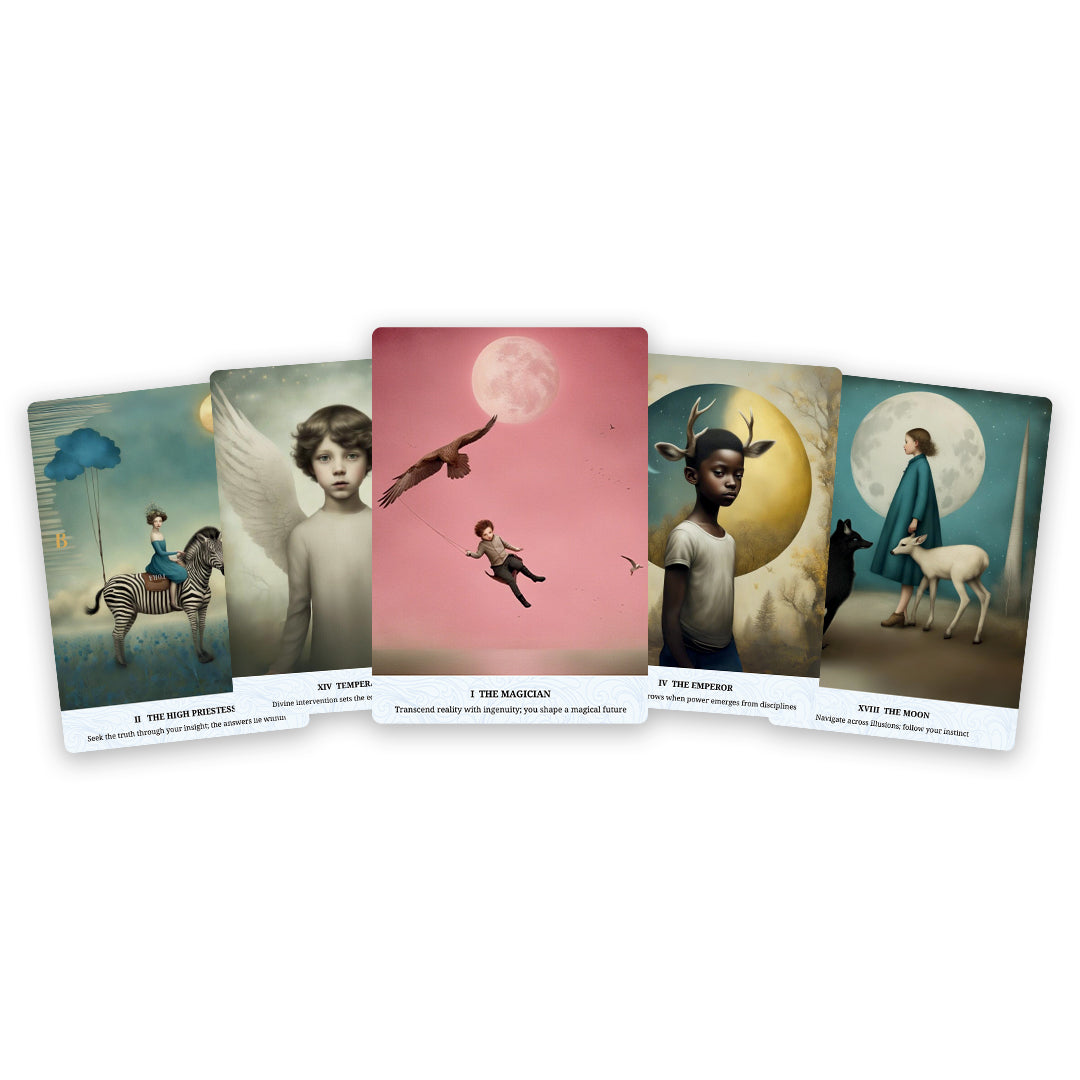 Being heartbroken is a perplexing experience, often leaving us with limited mental and intellectual resources to navigate the grief. Much like reaching for a first aid kit to address physical wounds and stop the bleeding, this deck is crafted with the same intention –to bring you solace and support during challenging times, akin to a “Patch and Go First Aid Kit” for the heart.