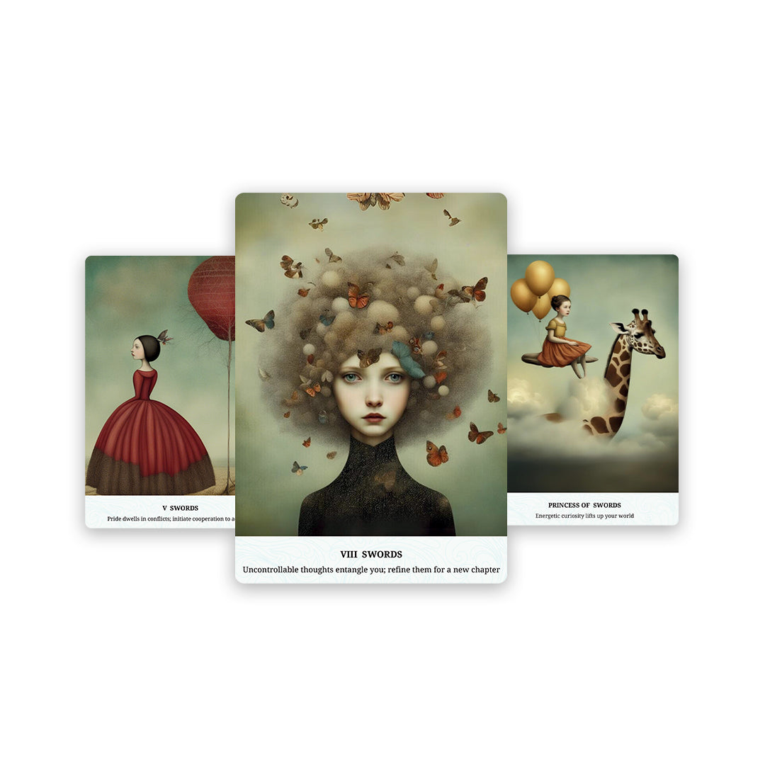 Being heartbroken is a perplexing experience, often leaving us with limited mental and intellectual resources to navigate the grief. Much like reaching for a first aid kit to address physical wounds and stop the bleeding, this deck is crafted with the same intention –to bring you solace and support during challenging times, akin to a “Patch and Go First Aid Kit” for the heart.